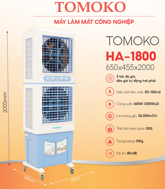 Máy làm mát Tomoko HA-1800